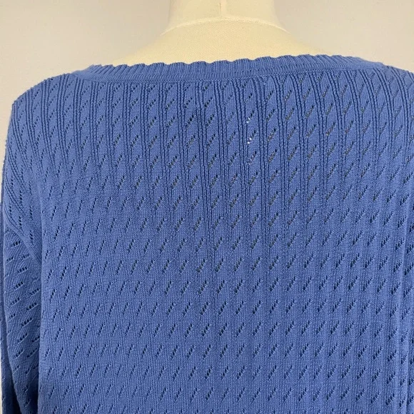 Brand New Jones New York Blue Knit Women's Top - Picture 7 of 9
